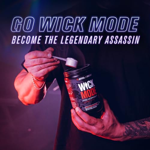 Jacked Factory X John Wick - Wick Mode Pre Workout Powder - Intense Energy, Battle-Rea
