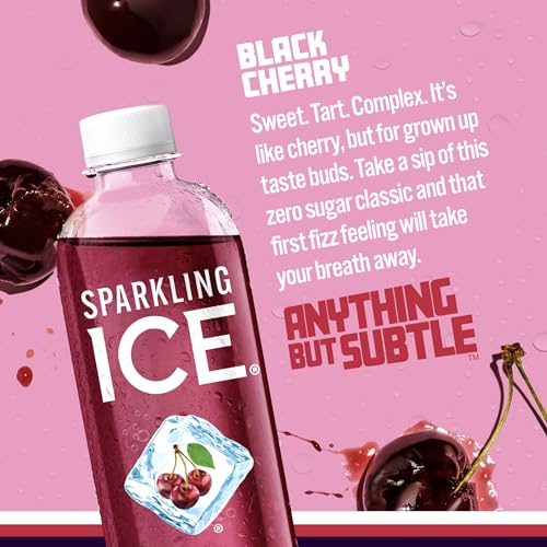 Sparkling Ice, Black Cherry Sparkling Water, Zero Sugar Flavored Water, with Vitamins