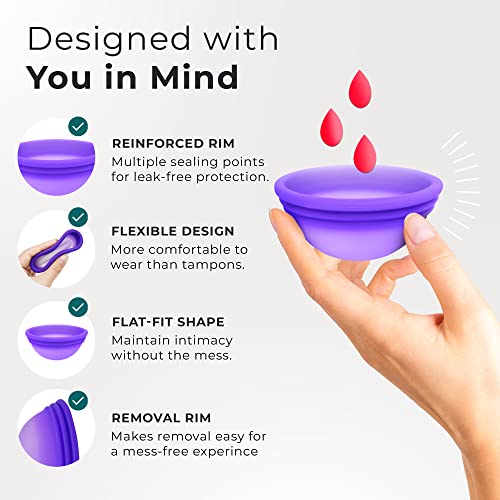 Ecoblossom Menstrual Original Disc - Set of 2 Reusable Period Discs Regular (Small & Large (Pack of 2))