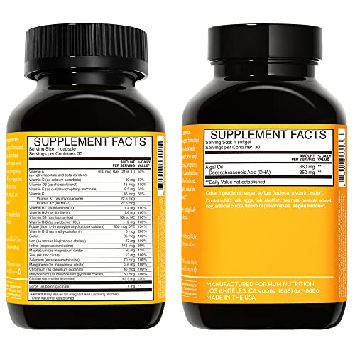 HUM Womb Service Prenatal & Postnatal Vitamins Combo Pack - OBGYN Formulated Vegan Prenatal