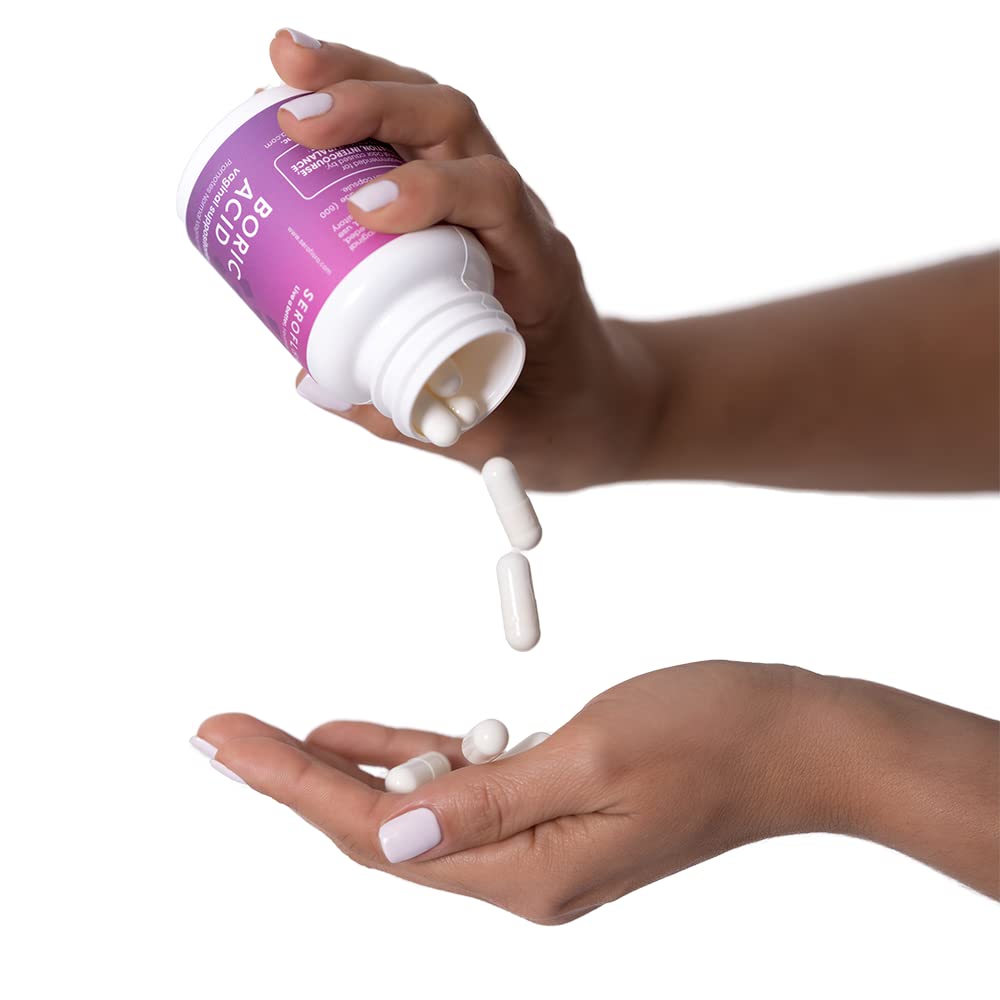 Seroflora Boric Acid Vaginal Suppositories - Promotes Vaginal pH Balance and Odor Control