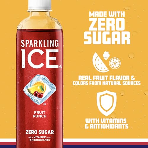Sparkling Ice, Fruit Punch Sparkling Water, Zero Sugar Flavored Water, with Vitamins