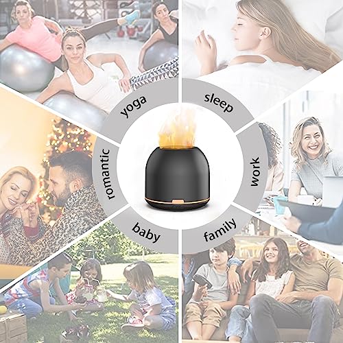 Flame-Light Aroma Diffuser,Ultrasonic Aromatherapy Diffuser with Auto-Off Function Timers