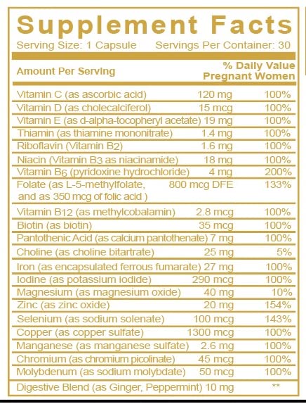 Promise Prenatal Stage 1 First Trimester Prenatal Vitamins for Weeks 1- Organic, Vegan, Gentle