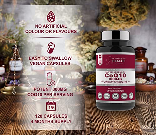 Ubiquinone Coenzyme Q10 300mg Softgel Capsules, 120 Super Strength Vegan Friendly