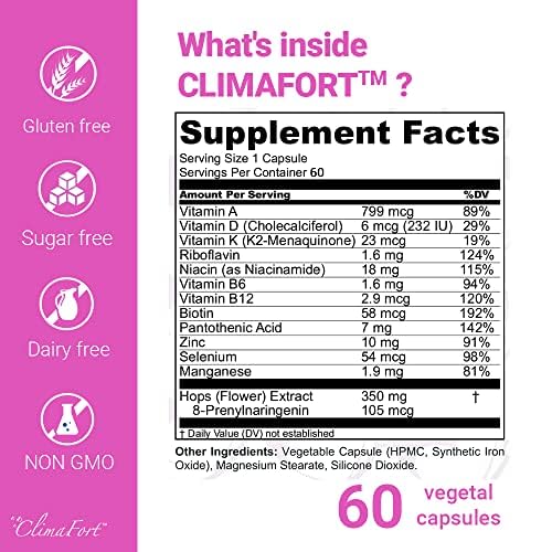 ClimaFort 60 Day Supply - Menopause Supplement for Women, premenopause Hormone Balance