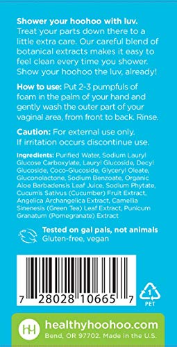 healthy hoohoo Gentle Feminine Foaming Cleanser - All Natural, Paraben- and Fragrance-free (5 fl oz)