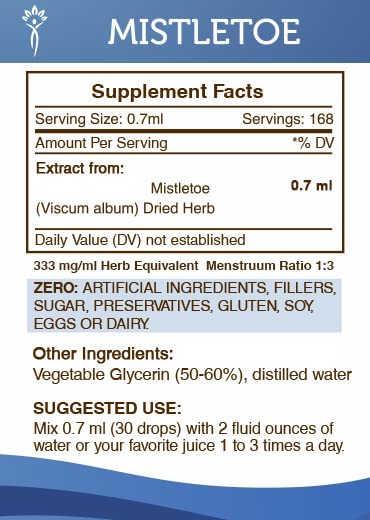 Secrets of the Tribe Mistletoe Tincture Alcohol-Free Liquid Extract, Mistletoe