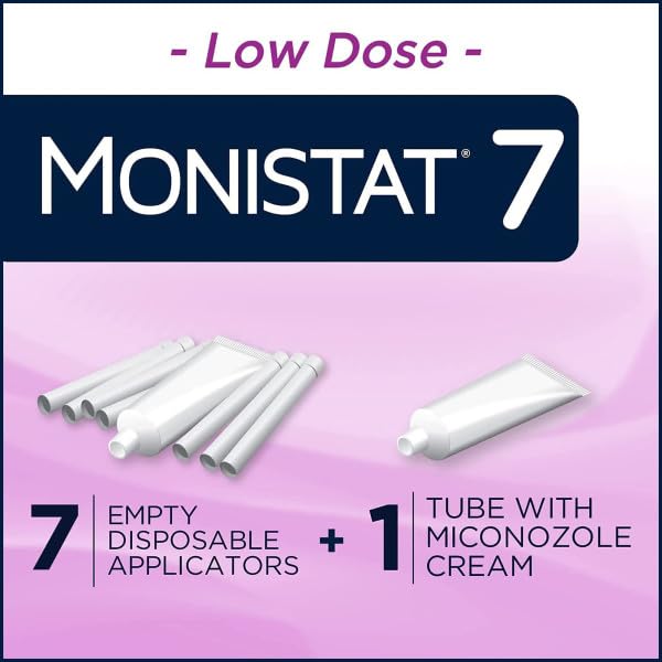 Monistat 7 Vaginal Cream with Tube Plus 7 Disposable Applicators, Anti-Fungal, For Most Vaginal Yeast