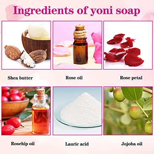 Matchone 3 PCS Yoni Soap Bar & Essential Oil, PH Balance Eliminates Odor Heals and Soothes