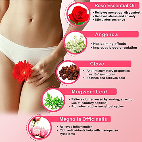 SASÁNA All Natural Feminine Spray - Effective Relief from Dryness, BV, Itch - 100% Organic Yoni Oil