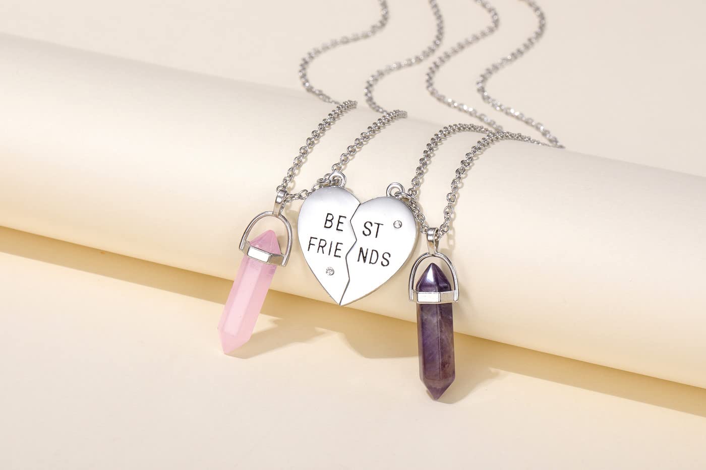PESOENTH Best Friend Necklace for 2 Girls Gifts- BFF Friendship Necklaces Women Matching