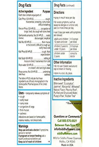 Siddha Remedies Lung & Sinus Spray for Sinus Relief, Congestion Relief, Cough Suppressant