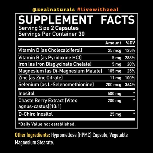 Vela Fertility Support Supplement | + Myo & D-Chiro Inositol + Vitex Berry | Reproductive Support