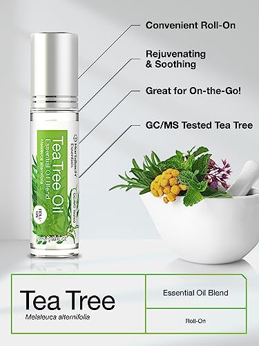 Horbaach Tea Tree Essential Oil Roll On Blend | .33 fl oz (Pack of 2) | Roller for Skin