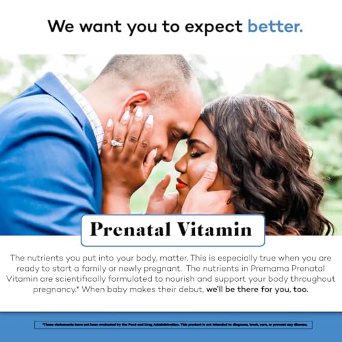 Premama Prenatal Vitamins for Women, Once-Daily Multivitamin Supplement, Includes Folate
