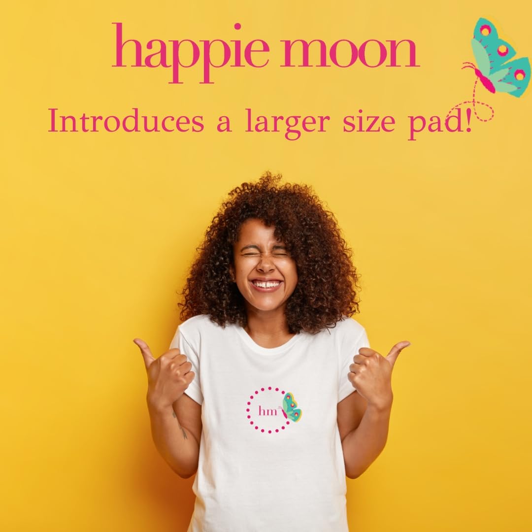 happie moon Tween and Teen Pads | Small Organic Cotton Cover Period Pads | Ultra Thin Cotton Pads