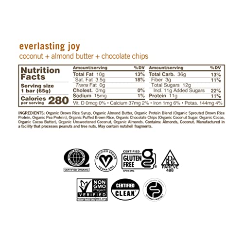 GoMacro MacroBar Organic Vegan Protein Bars - Coconut + Almond Butter + Chocolate