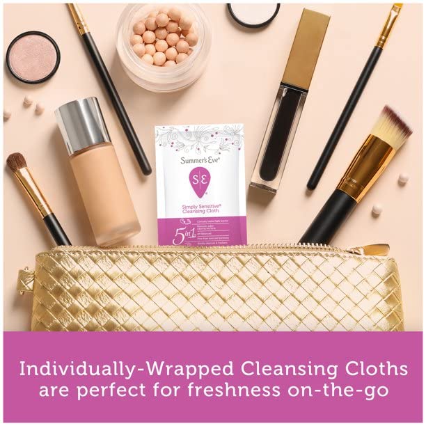 Summer's Eve Feminine Cleansing Cloths | Sensitive Skin | 16 Each | Pack of 2