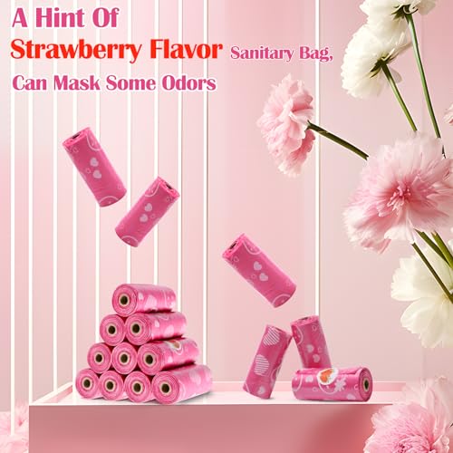 150Pcs Sanitary Napkin Disposal Bags, Luxiv Pink Disposable Sanitary Bag Personal Care Disposal Bags