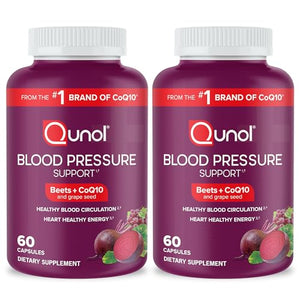 Qunol Beets Capsules for Blood Pressure Support, 3 in 1 Beets + CoQ10 + Grape Seed 