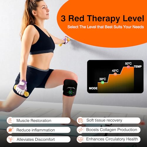 Cordless Red Light Therapy for Knee, Infrared Light Therapy Devices for Knee Pain Relief, Meniscus Injury