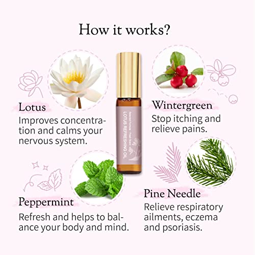 Don Du Ciel Organic and Kid-Friendly Lotus Essential Oil Blend Roll On for Stress Relief and Itch Relief