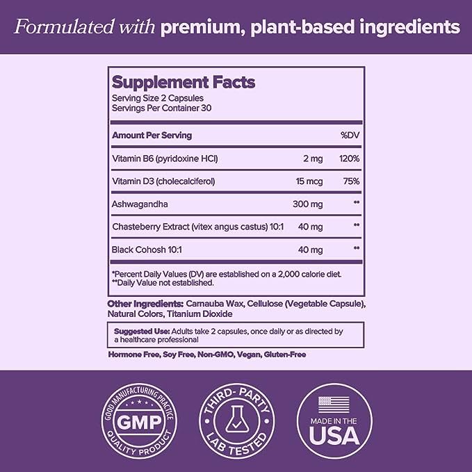 MENO Vitamins for Menopause, 30 Servings (Pack of 1) - Hormone-Free Menopause Supplements