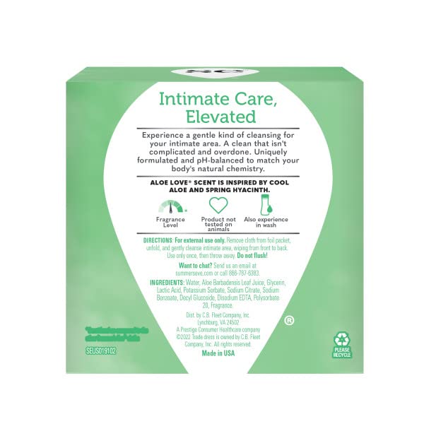 Summers Eve Cleansing Cloths 16 Count Aloe Love (6 Pack)