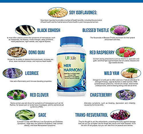 ULTALIFE Her Harmony Menopause Pills - Best Menopause Supplements for Women