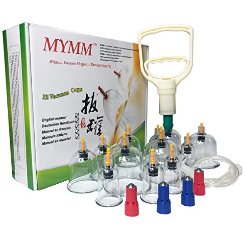MYMM 12 Cupping Cups Sets Biomagnetic Traditional Professional Chinese Therapy Massage