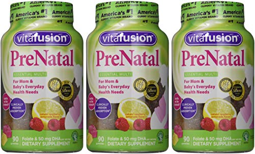 Vitafusion Prenatal Dha and Folic Acid Gummy Vitamins, 90 Each by Vitafusion (Pack of 3)
