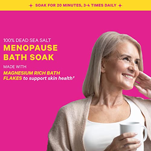 Pink Stork Menopause Flakes: Relaxing Lavender Scented Bath Salts for Women, Pure Magnesium