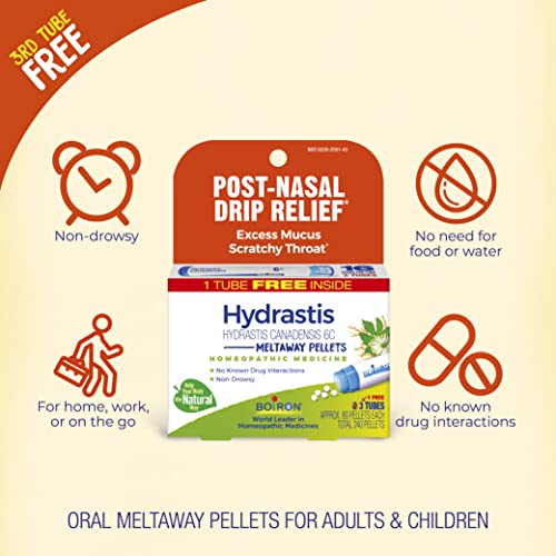 Boiron Hydrastis Canadensis 6C Homeopathic Medicine for Post-Nasal Drip Relief, Excess Mucus