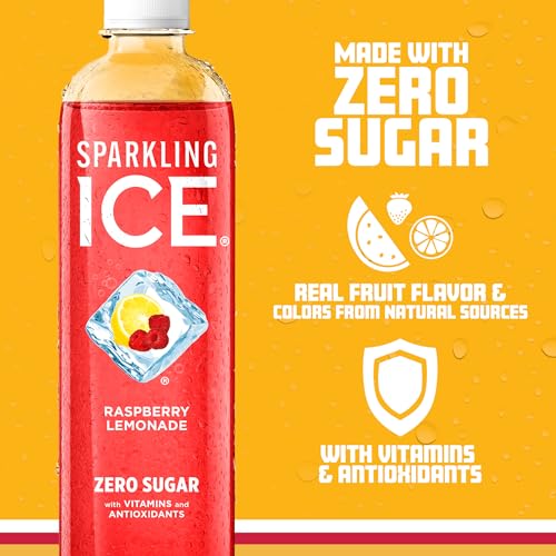 Sparkling Ice, Raspberry Lemonade Sparkling Water, Zero Sugar Flavored Water
