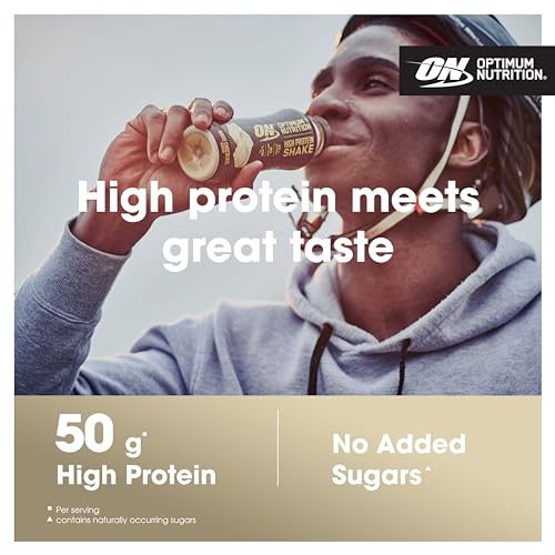 Optimum Nutrition High Protein Shake Bottles, Ready To Drink Healthy Snacks, No added