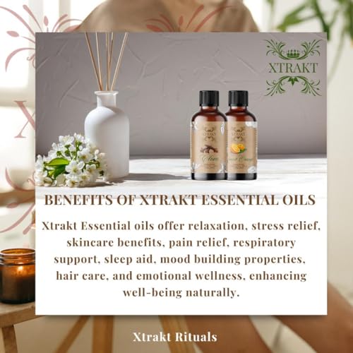 XTRAKT Pure Rose Essential Oil - Therapeutic Grade Aromatherapy Oil for Elegance and Emotional Balance