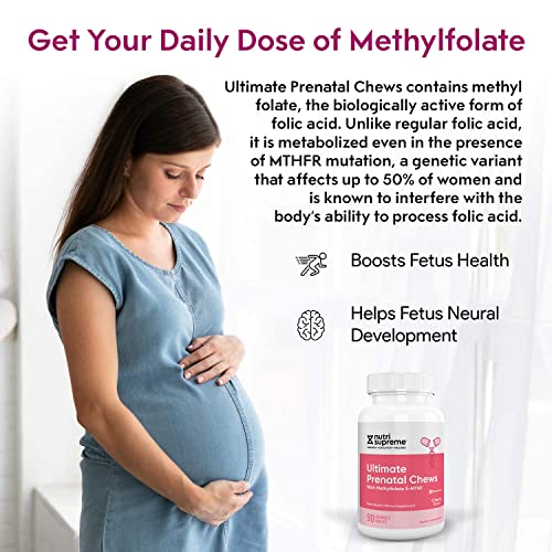 Nutri Supreme Prenatal Vitamin, Chewable Prenatal Vitamins for Women