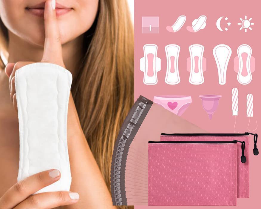 400 pcs Sanitary Napkin Disposal Bags, Feminine Personal Disposal Bags, Pink Feminine Hygiene Disposal