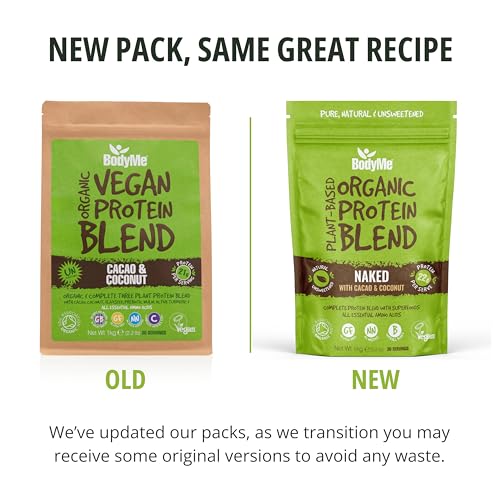 BodyMe Organic Vegan Protein Powder Blend, Cacao Coconut - Unsweetened, Low Carb