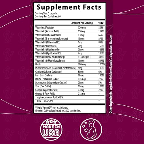 Morlux Naturals Prenatal Multivitamin, Prenatal Vitamin & Minerals Supplement for Before