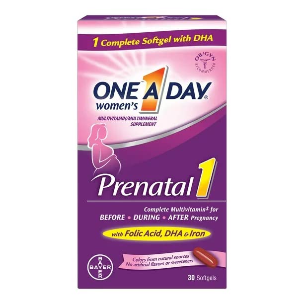 ikj Women's Prenatal Multivitamin with Folic Acid, DHA and Iron, 30 Ct