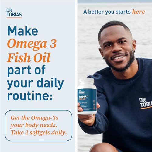 Dr. Tobias Omega 3 Fish Oil, 800 mg EPA 600 mg DHA Omega 3 Supplement for Heart