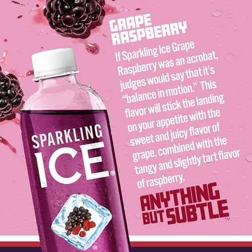 Sparkling Ice, Grape Raspberry Sparkling Water, Zero Sugar Flavored Water, with Vitamins
