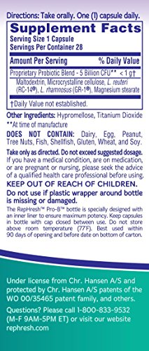 NEW RepHresh Pro-B Feminine Probiotic Supplement Non- Dairy Formula/Vegetarian Capsule, 28ct