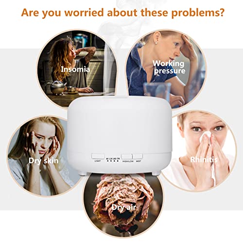 Hianjoo 450ml Essential Oil Diffuser, Electric Aroma Ultrasonic Aromatherapy Fragrant Oil