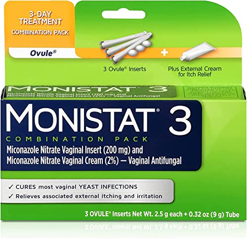 Monistat 3 Vaginal Antifungal Combination Pack - 3 Each, Pack of 2