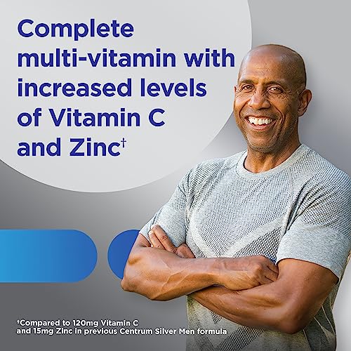 Centrum Silver Men's 50+ Multivitamin with Vitamin D3, B-Vitamins, Zinc for Memory