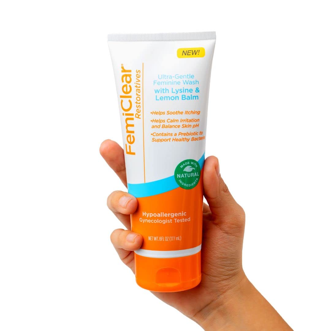 FemiClear® Restoratives Ultra-Gentle Feminine Wash, Made with Lysine & Lemon Balm, Natural Ingredients