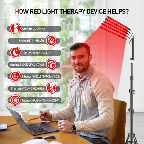 Red Light Therapy Lamp, 150 LEDs Infrared Light Therapy with Adjustable Stand - 660nm Redlight